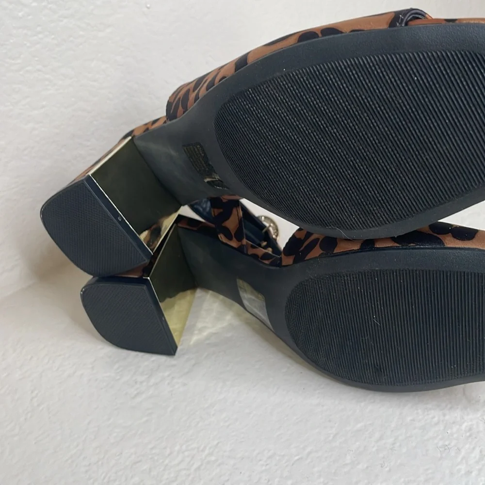 NWOT Jones New York Satin Leopard Print Slingback Heels 6.5